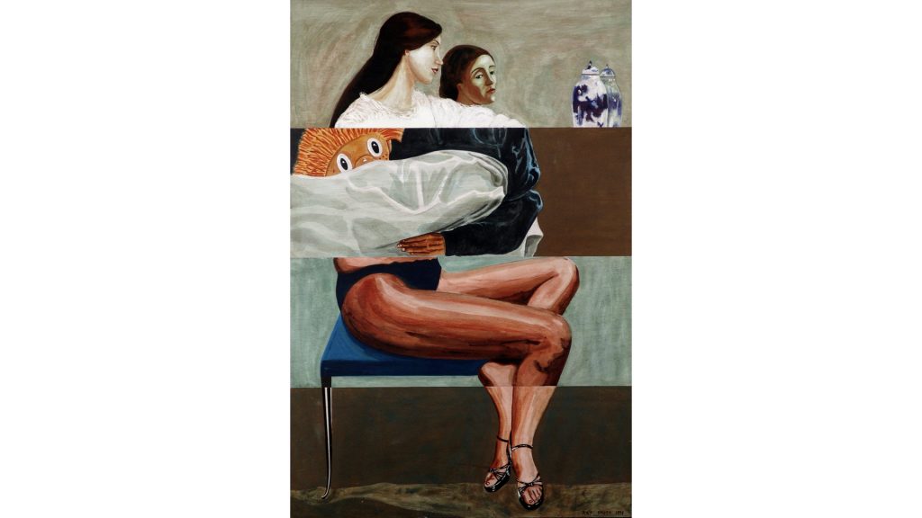 Ray Smith - Sur le Cheminée, Série "Cadáver", 1998, Watercolour and oil on wood, 161 x 107cm