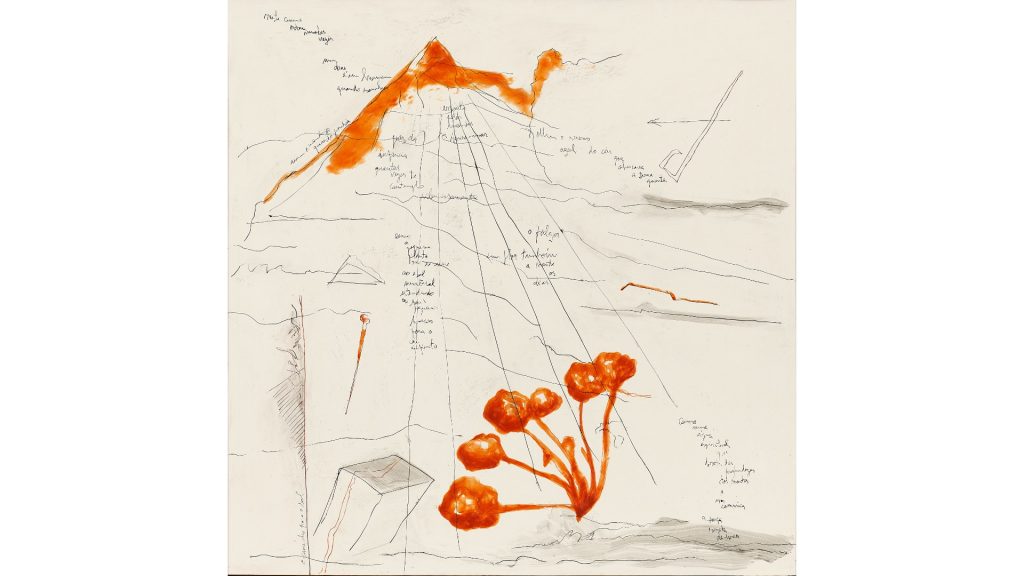 Avelino Sá - O impulso feliz das flores, 2026, Encáustica sobre madeira, 120 x 120cm
